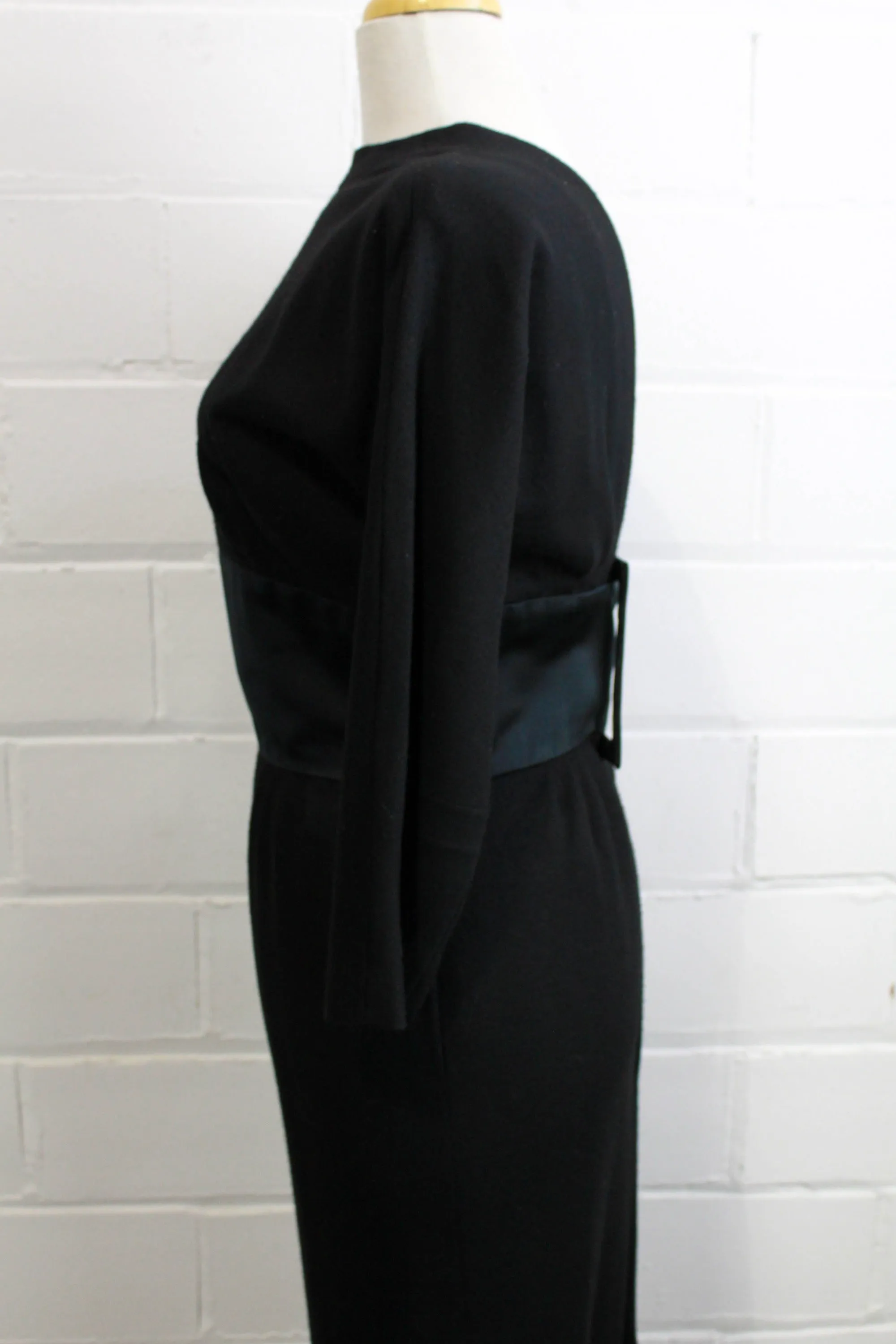 1960s Luis Estevez Black Cocktail Dress, Small