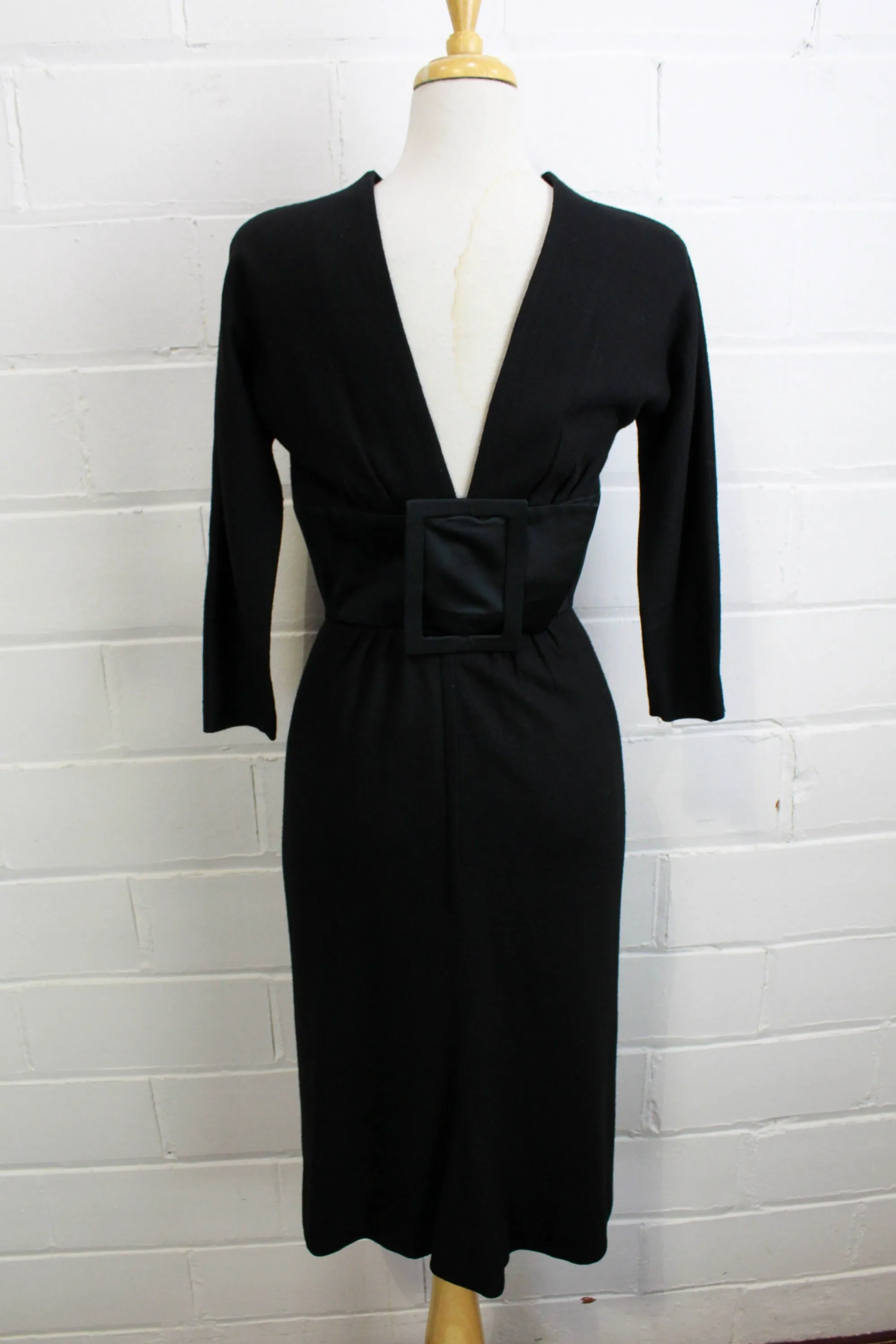 1960s Luis Estevez Black Cocktail Dress, Small