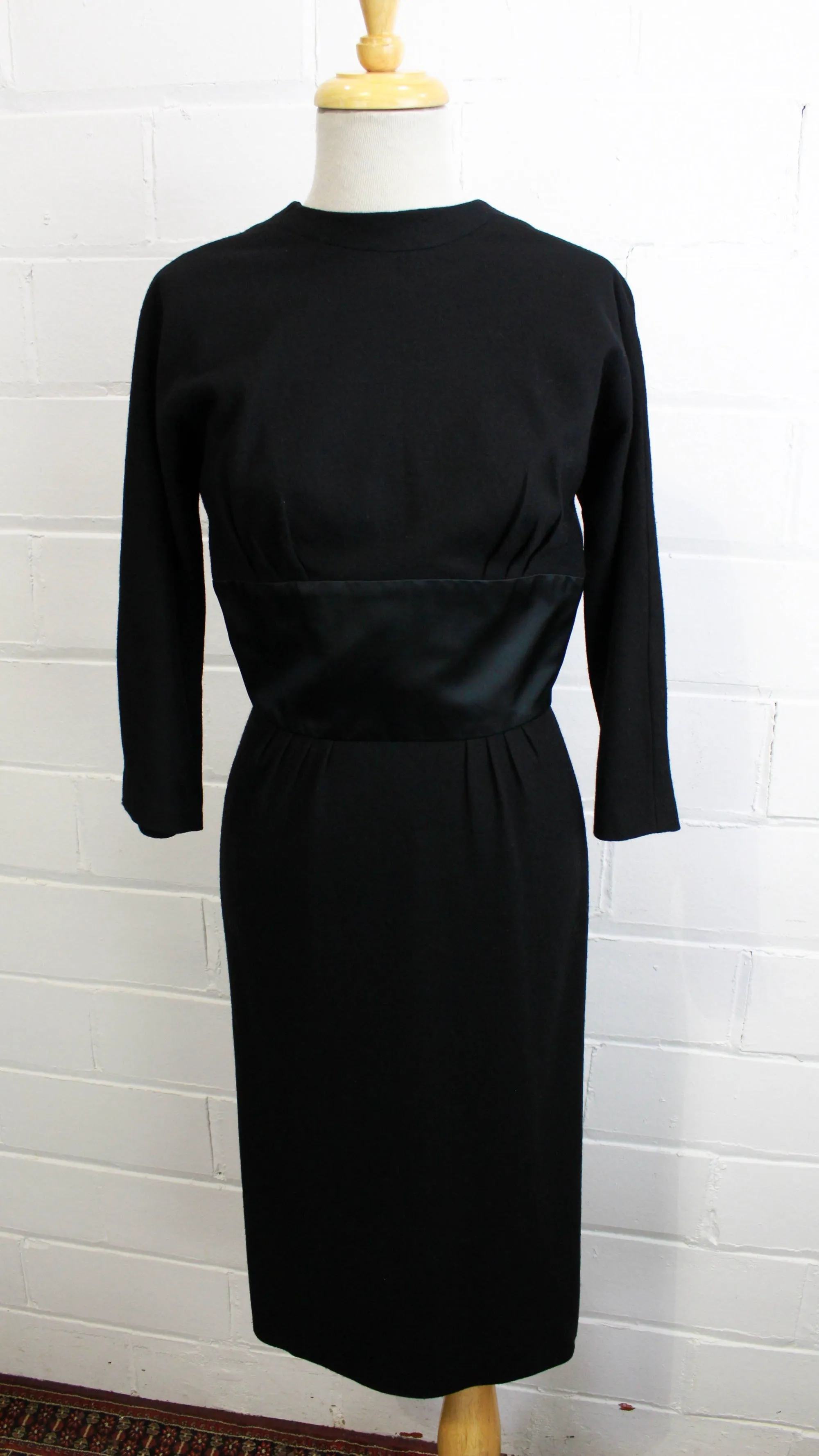 1960s Luis Estevez Black Cocktail Dress, Small