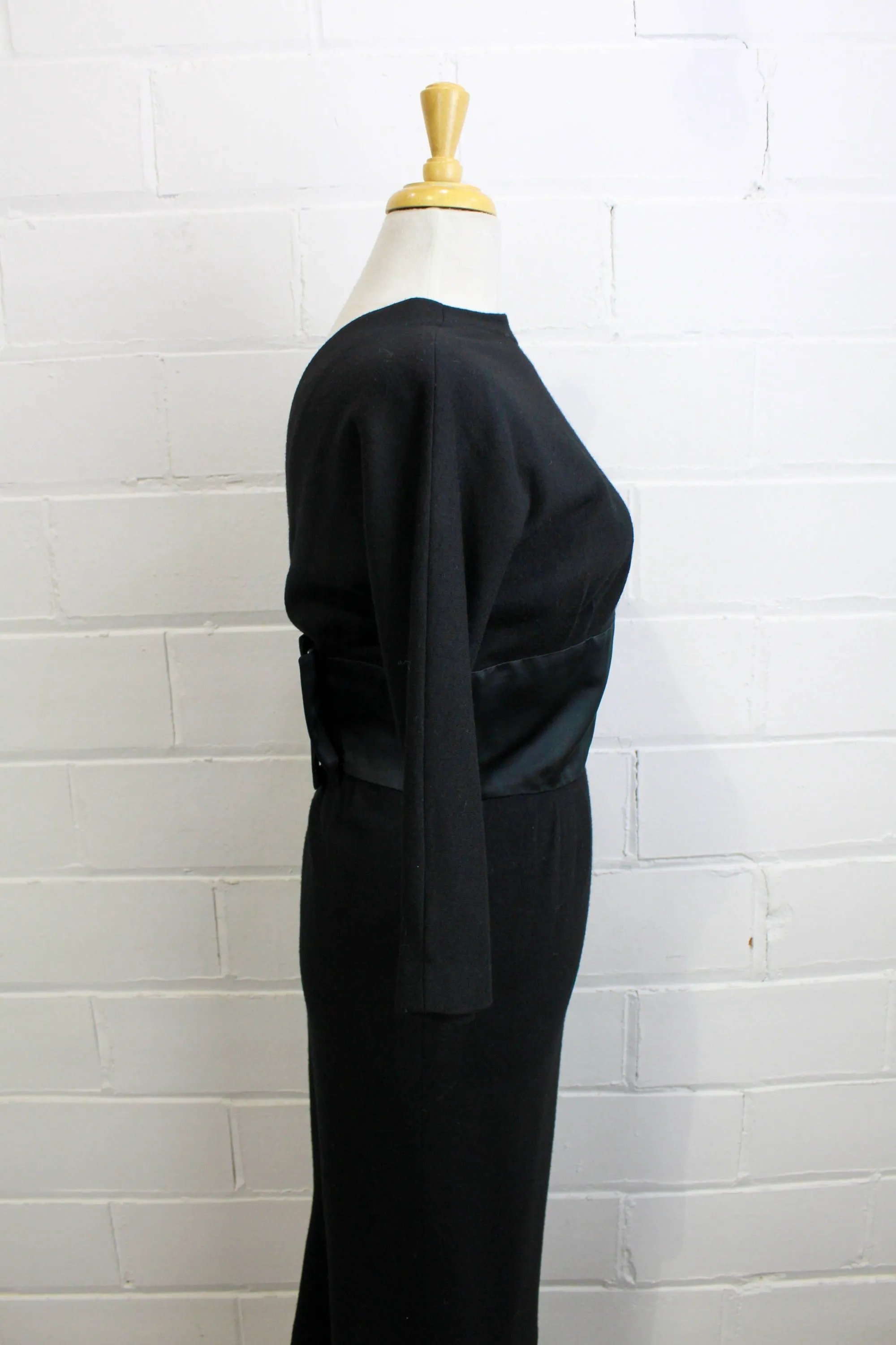 1960s Luis Estevez Black Cocktail Dress, Small