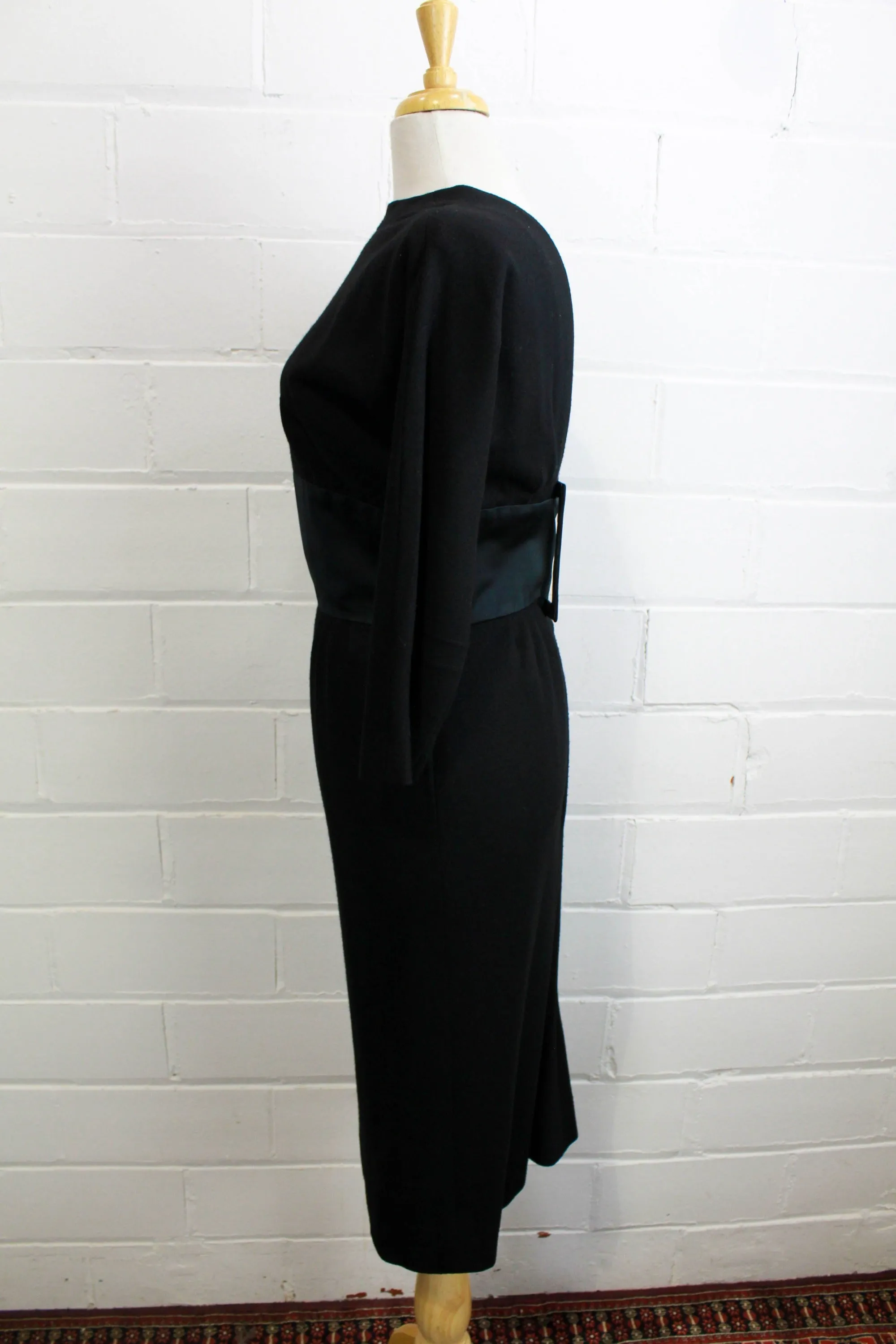 1960s Luis Estevez Black Cocktail Dress, Small