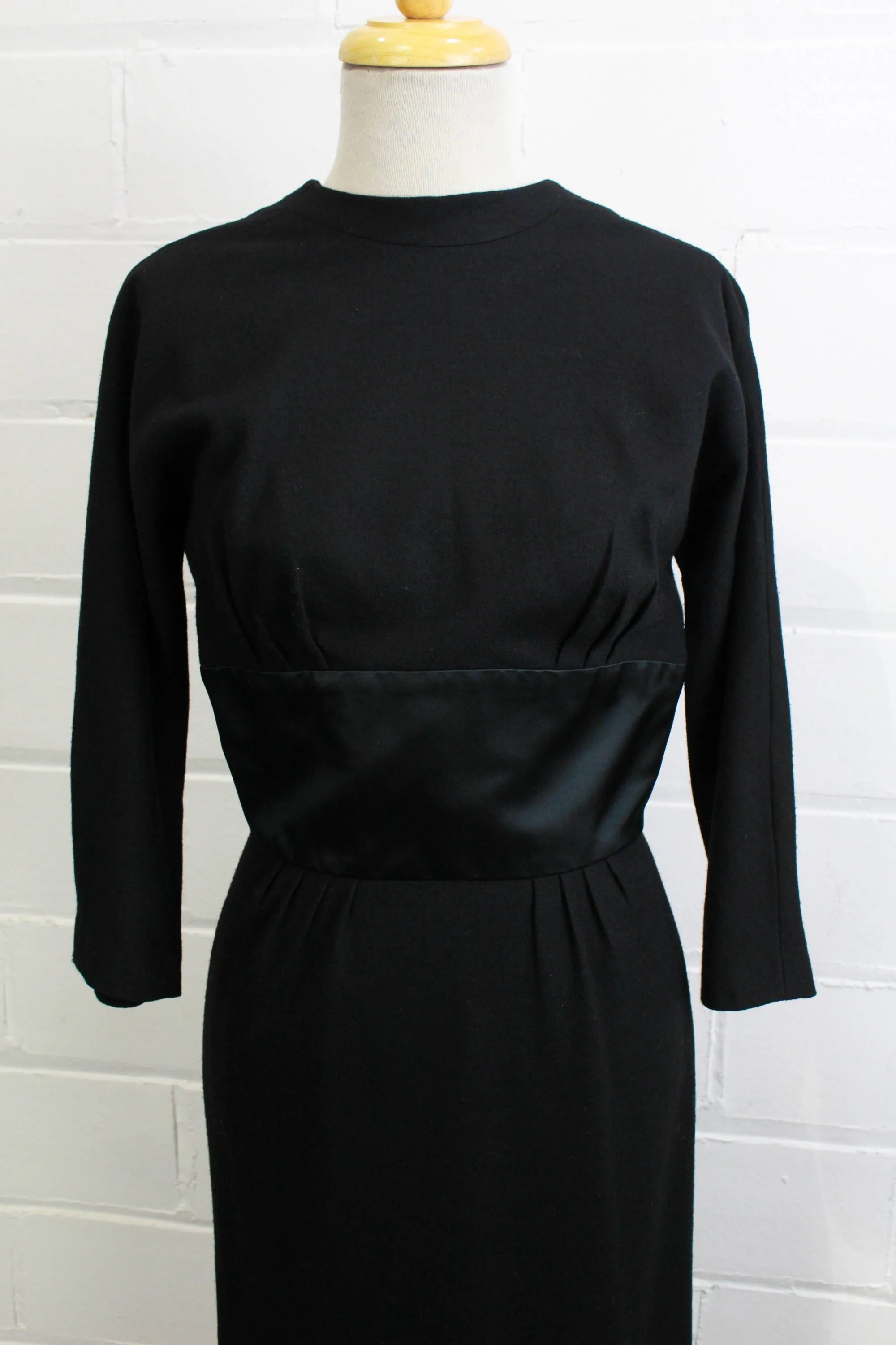 1960s Luis Estevez Black Cocktail Dress, Small