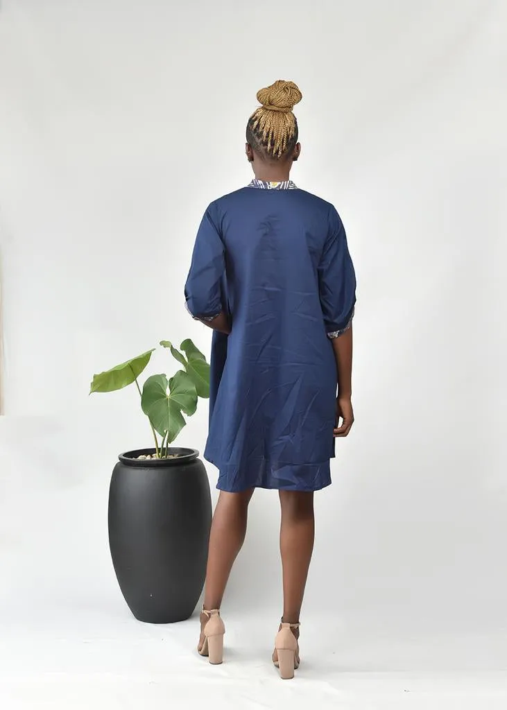 Aimas Bikutsi shirt dress with Adire tie detail and line-gentle woman image