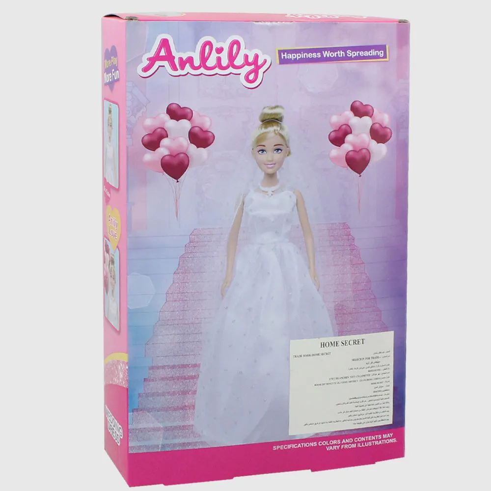 Anlily Bride Doll White Wedding Dress