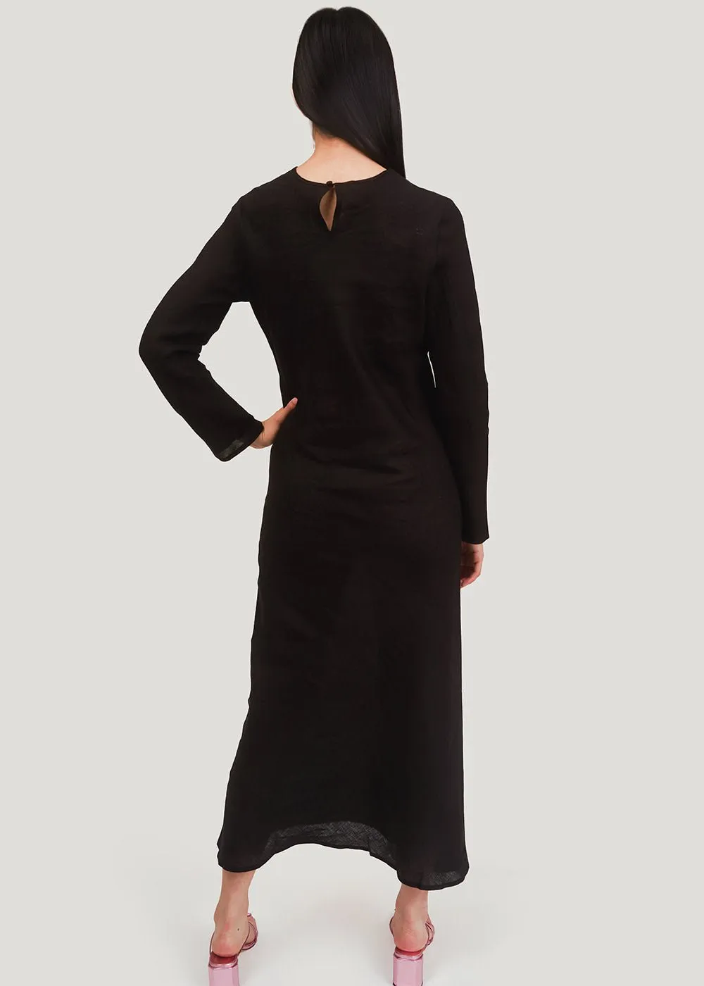 Black Dydine Longsleeve Dress