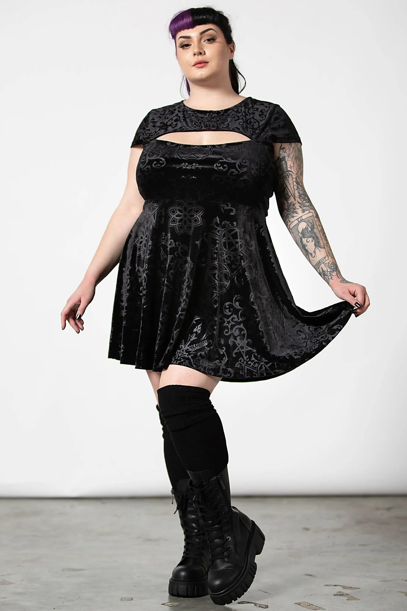 Blasphemia Keyhole Skater Dress [PLUS]