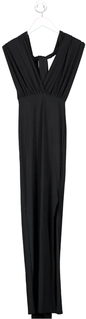 boohoo Black Slinky Multiway Maxi Dress UK 10