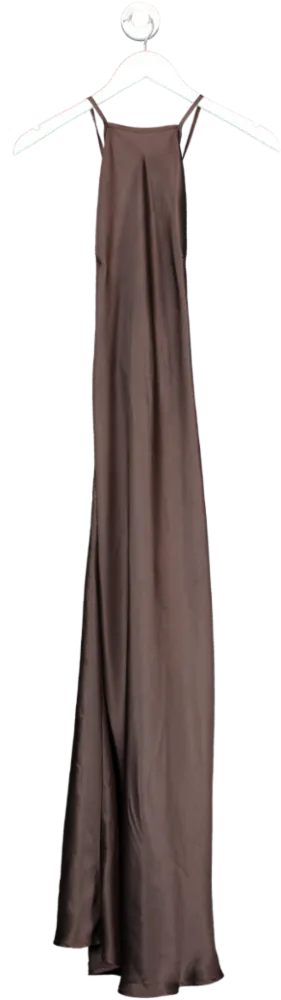 boohoo Brown Cowl Neck Maxi Dress UK 10