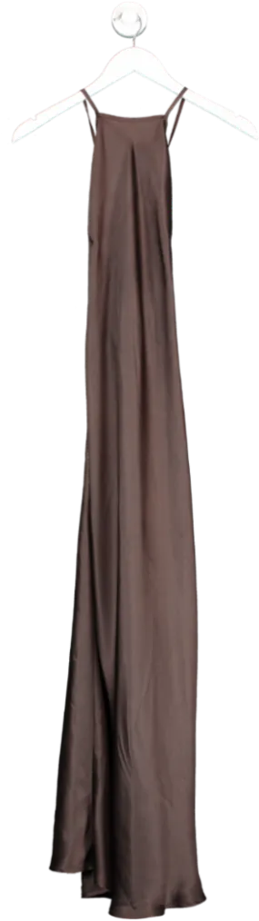 boohoo Brown Cowl Neck Maxi Dress UK 10