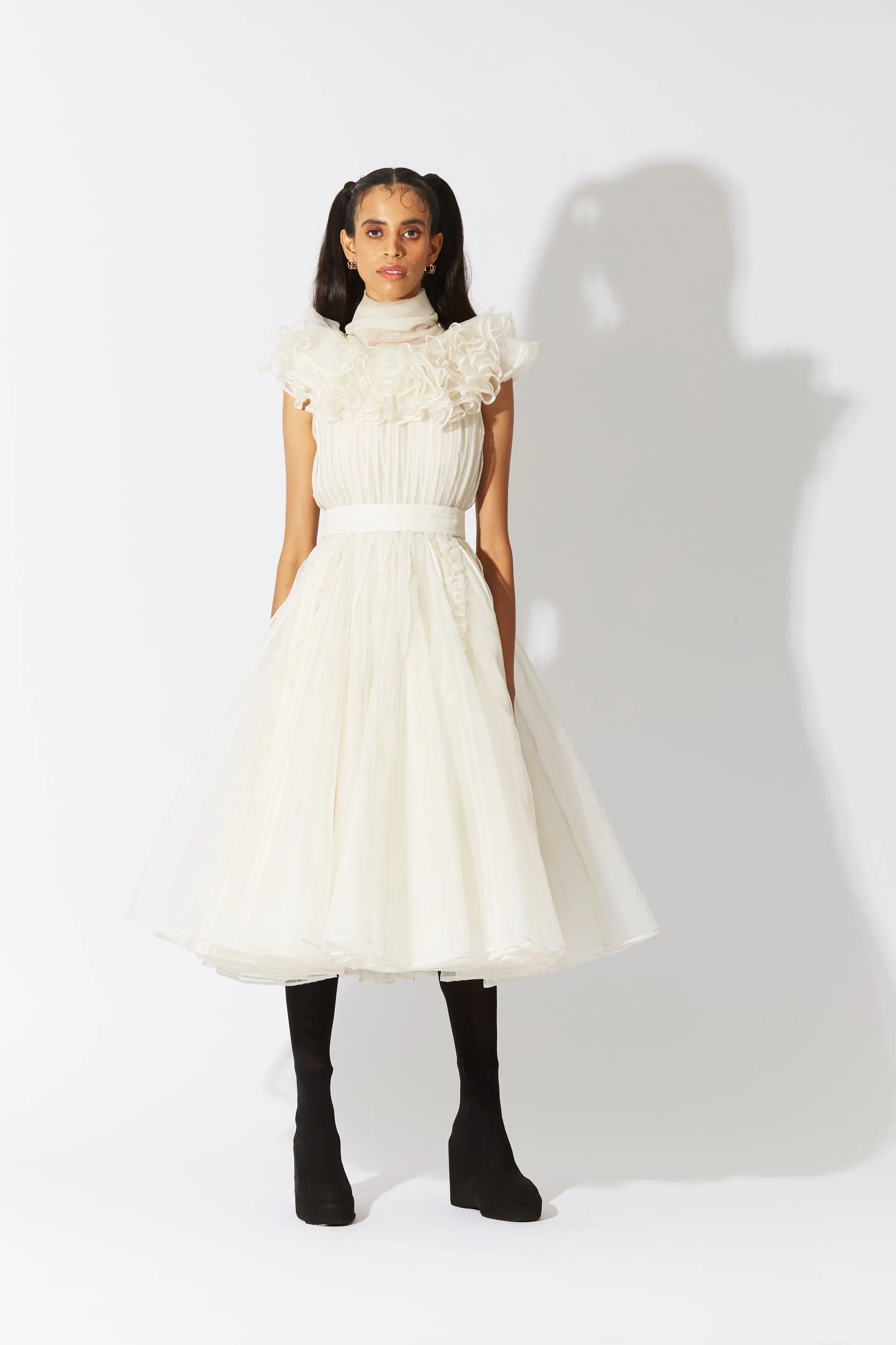 BOTTLEBRUSH ORGANZA DRESS IVORY