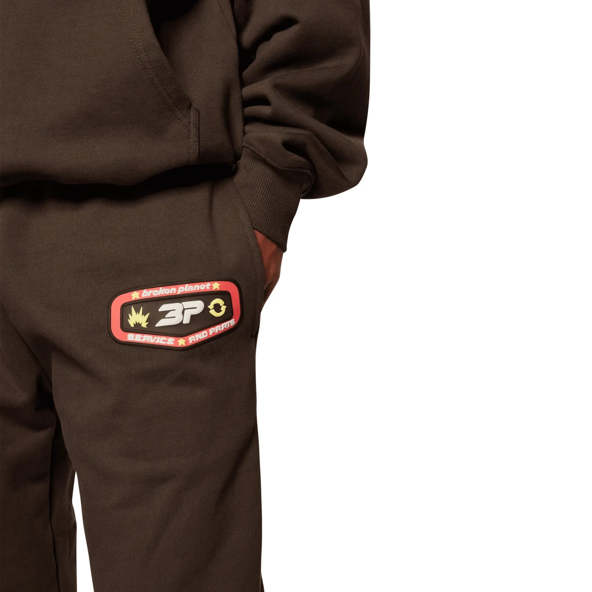 Broken Planet Wide Leg Out Of Service Mocha Brown Sweatpants