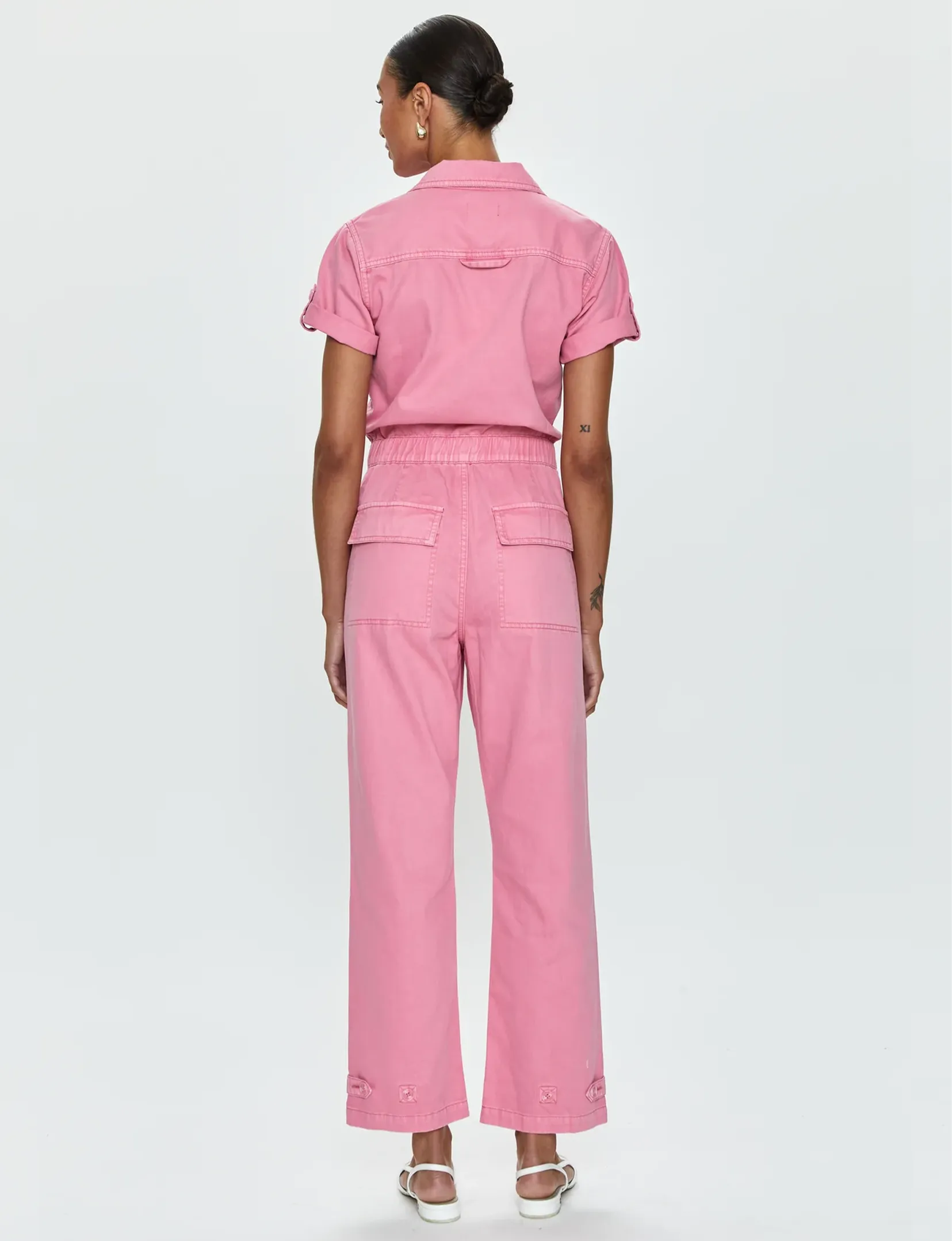 Campbell Aviator Jumpsuit, Peony Pink