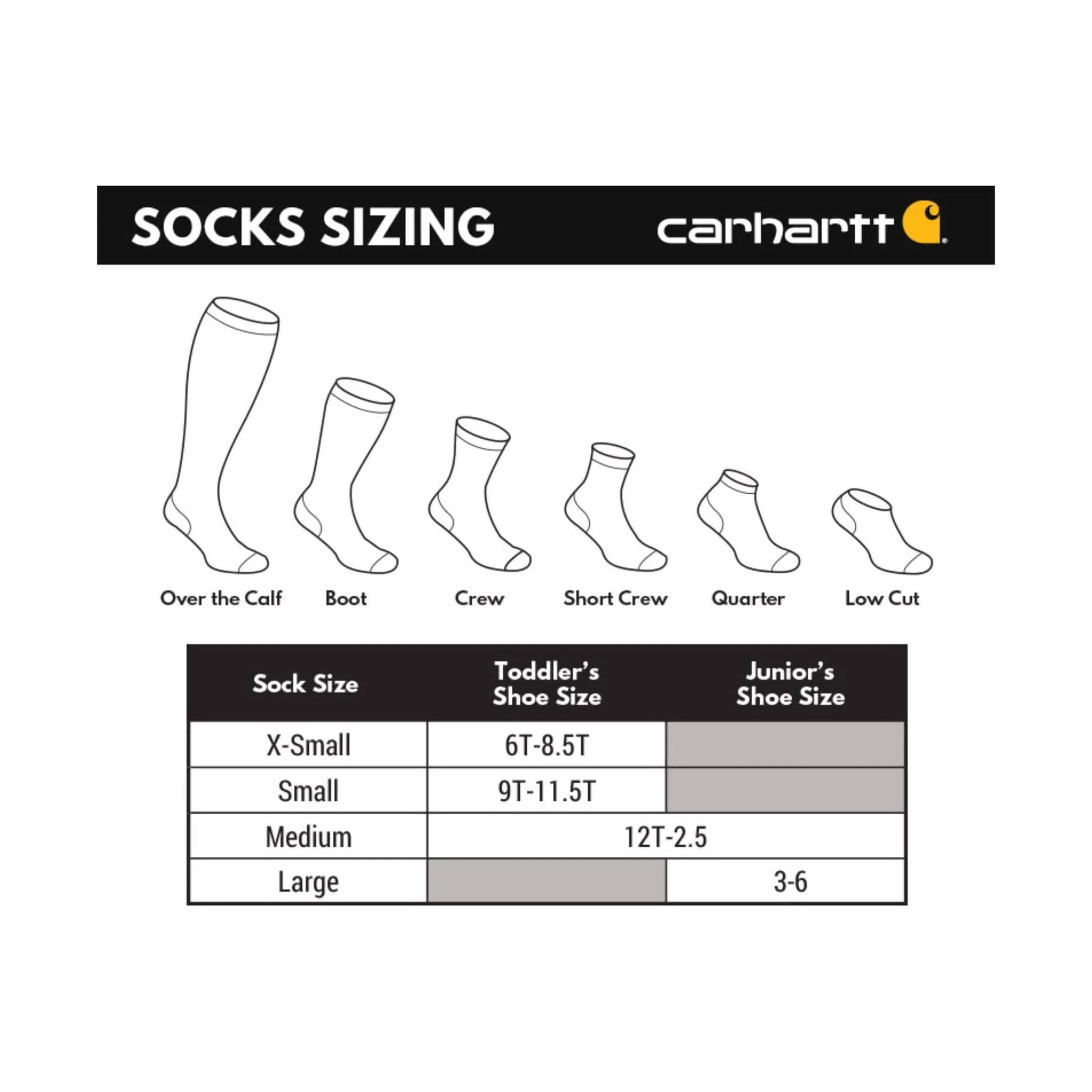 Carhartt Kids' Heavyweight Camp Crew 4 Pack Socks - Green/Grey/Orange