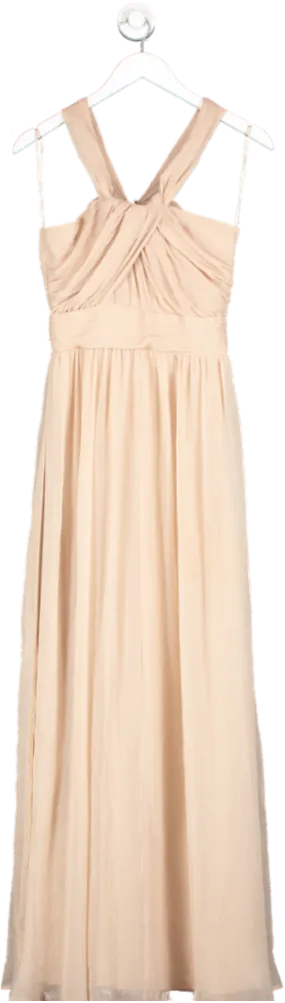 Coast Pink Crinkle Chiffon Maxi Dress UK 8