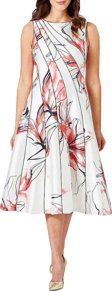 Coast White Hayley Floral Print Seamed Full Midi Dress BNWT UK 10