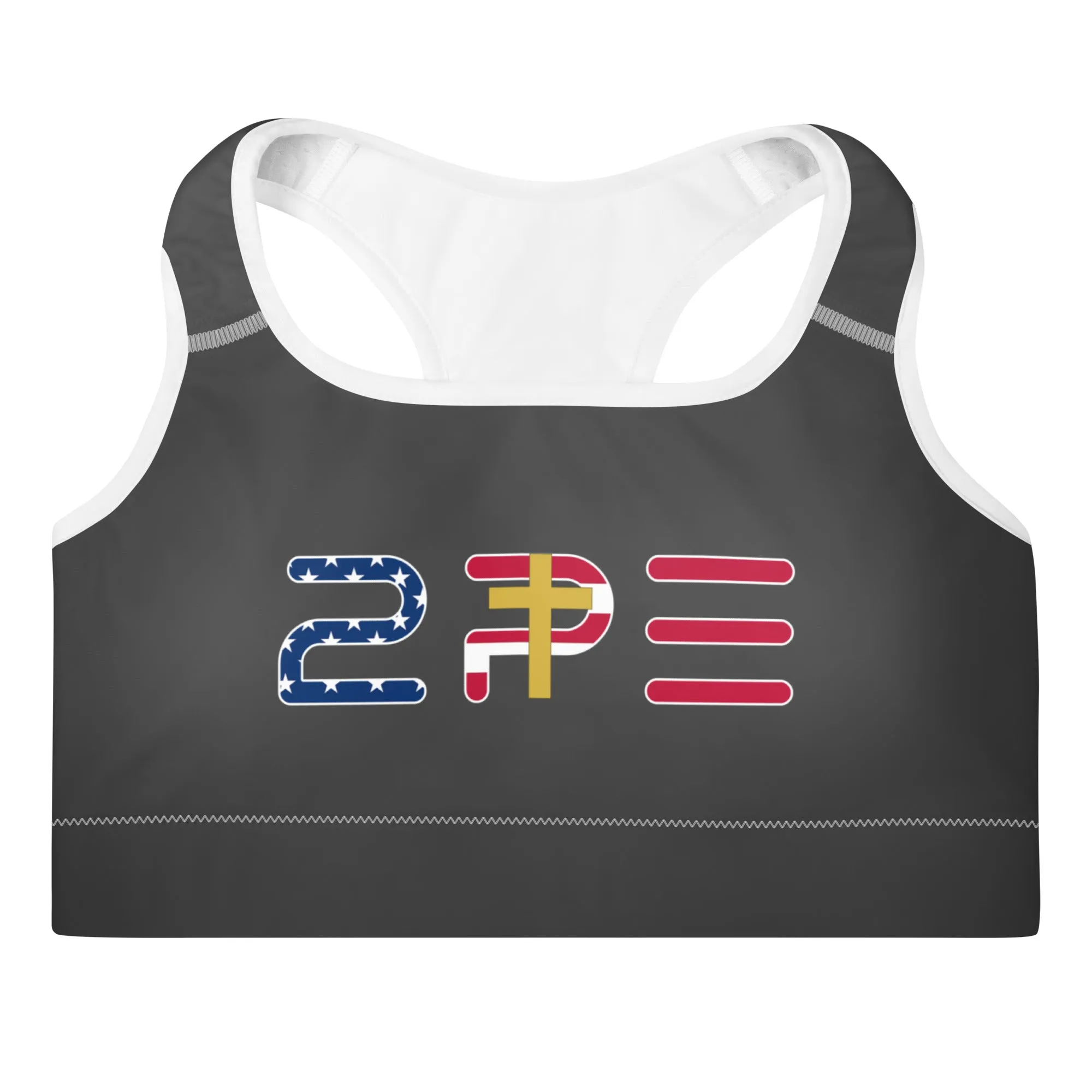 Cross and Flag Sports Bra