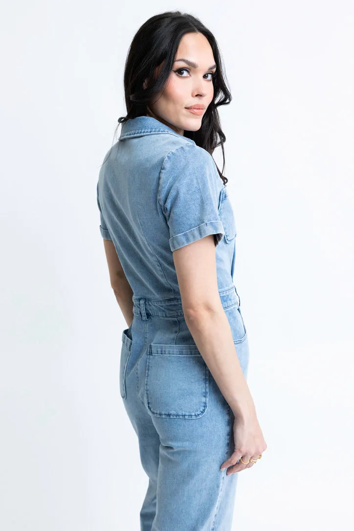 Denim Utility Jumpsuit