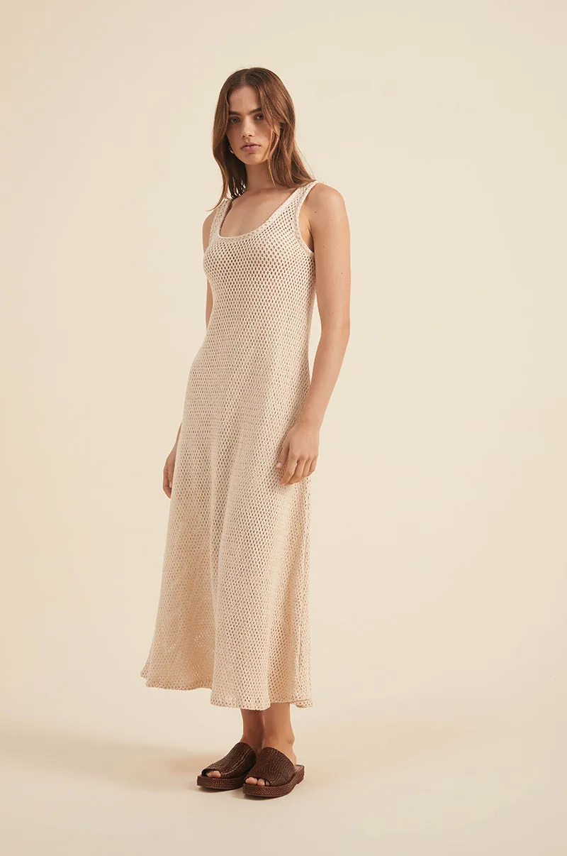 ELYSIA Midi Dress - natural cotton