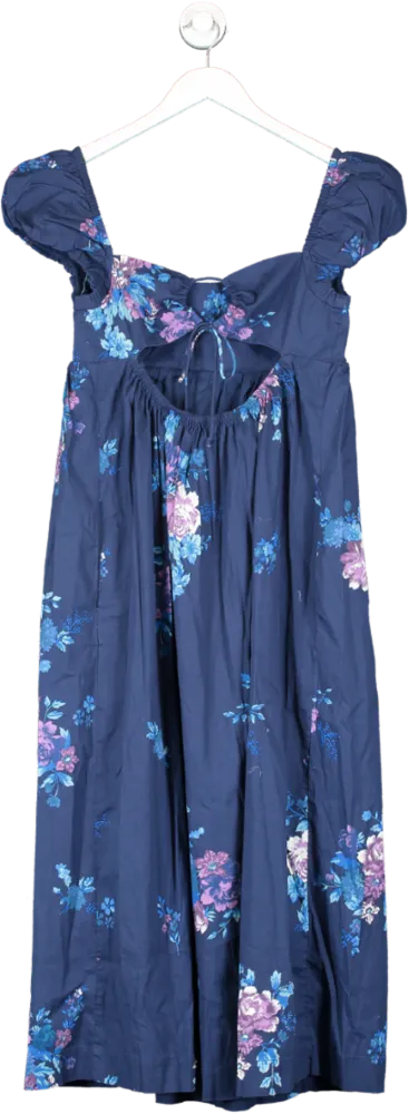 Free People Blue Floral Cut Out Maxi Dress UK S