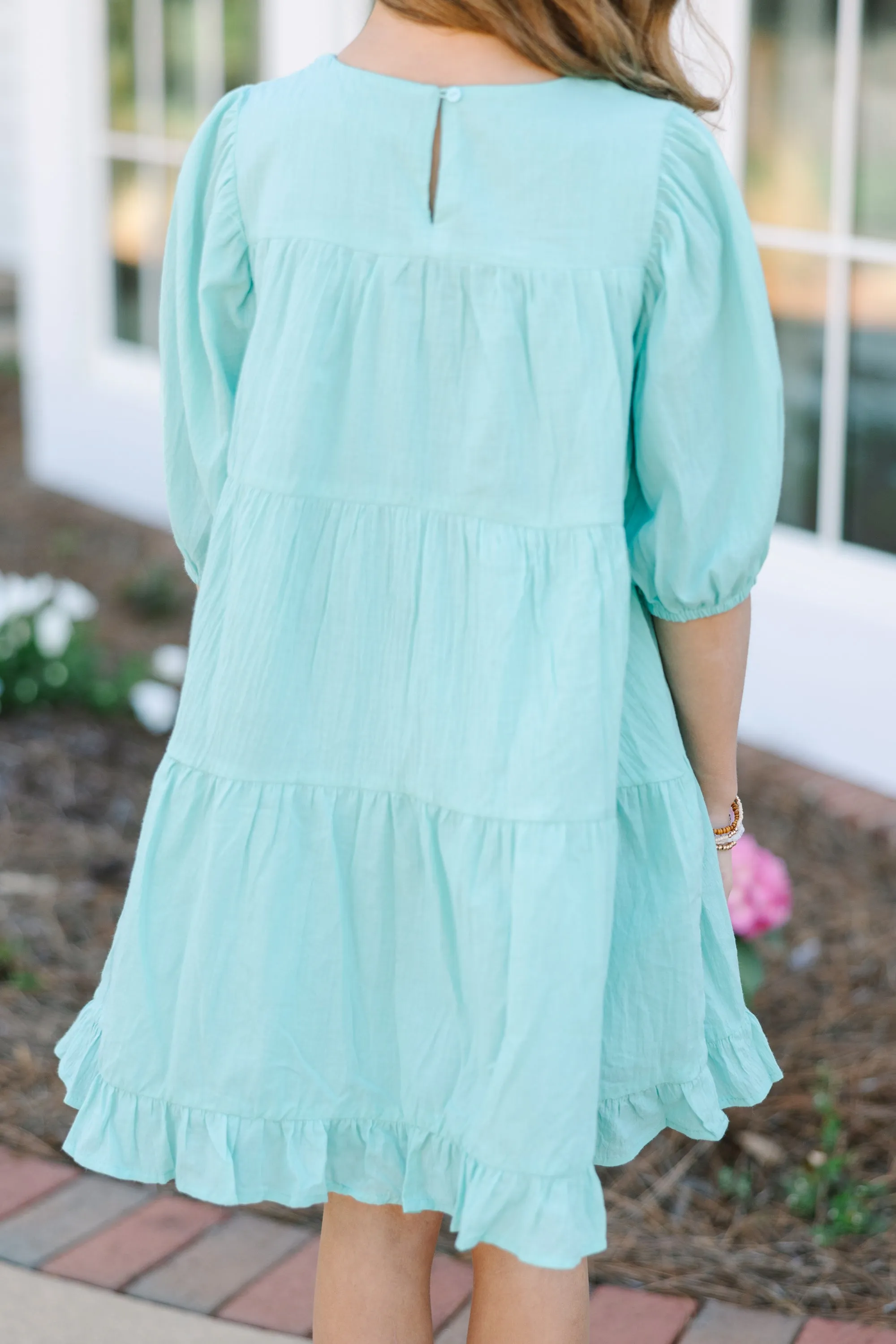 Girls: Clear Skies Blue Ruffled Dress