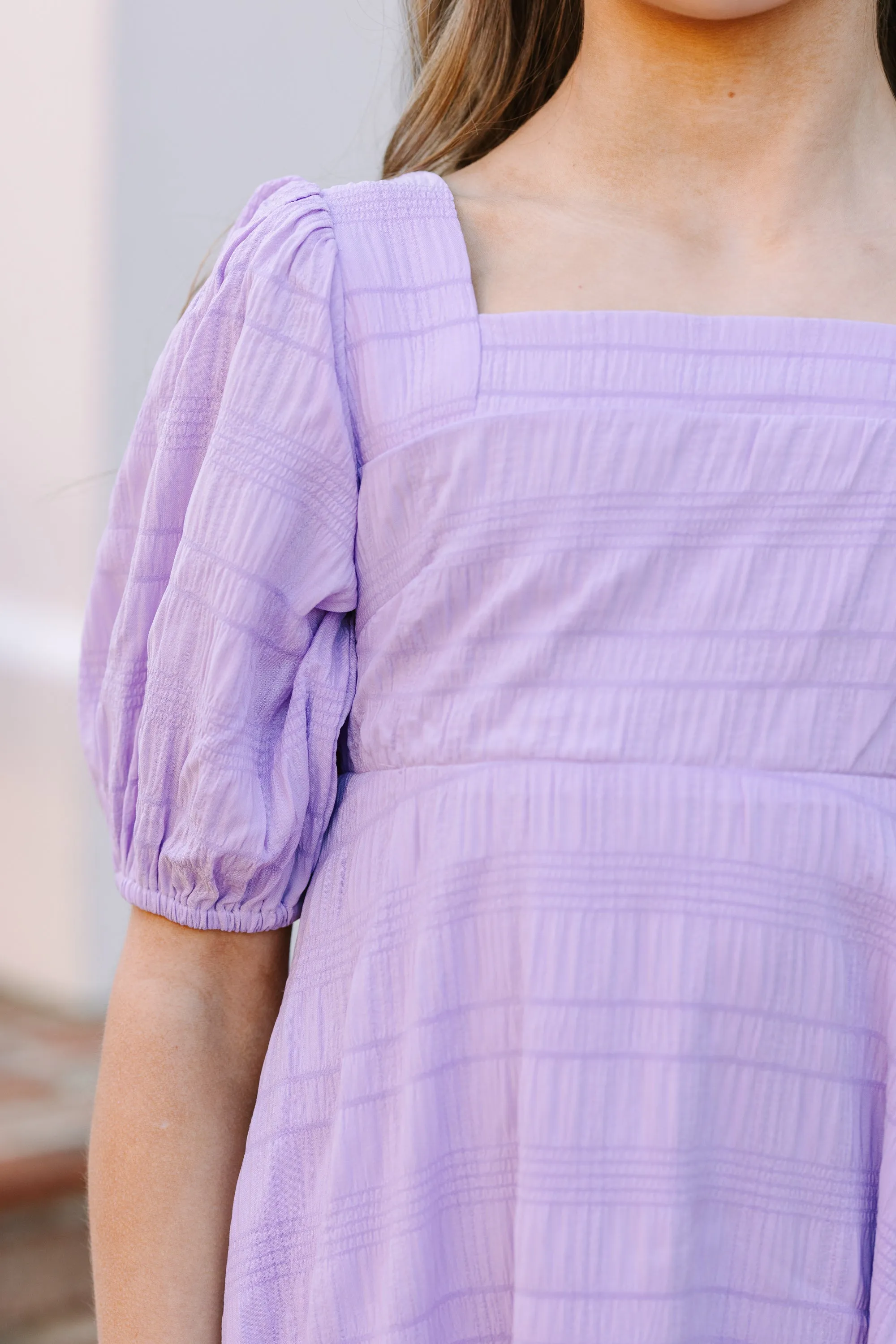 Girls: Think About It Lavender Purple Midi Dress