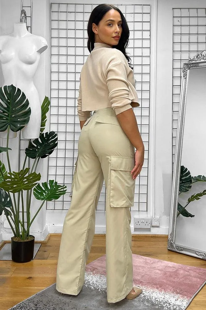 High Waist Shell Cargo Trousers