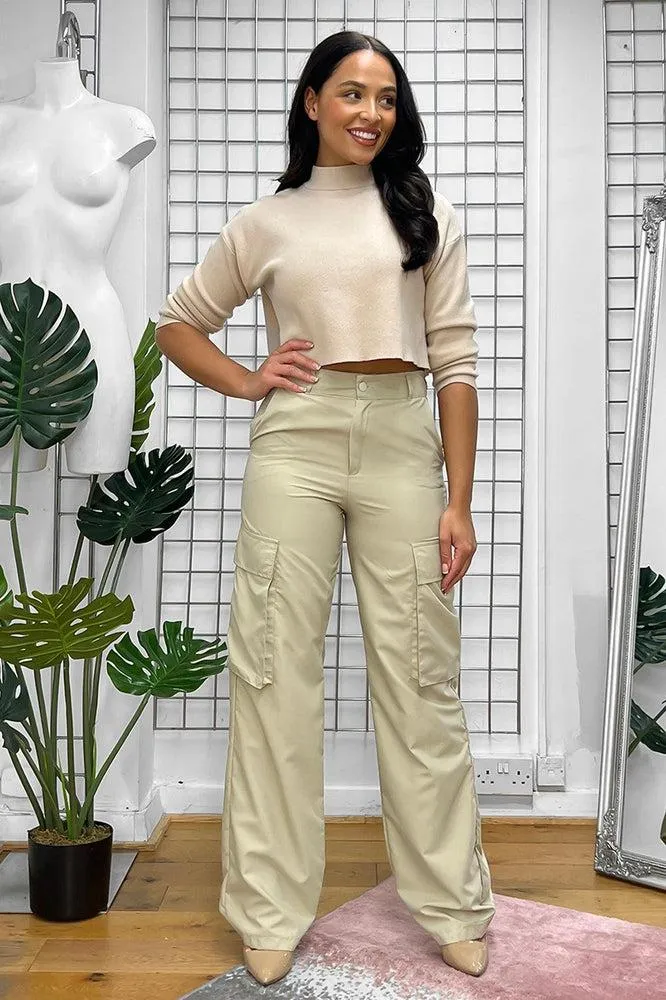 High Waist Shell Cargo Trousers