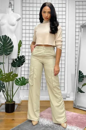 High Waist Shell Cargo Trousers