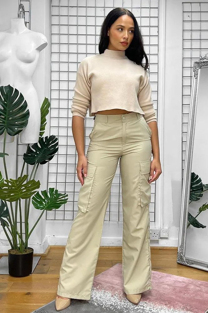 High Waist Shell Cargo Trousers