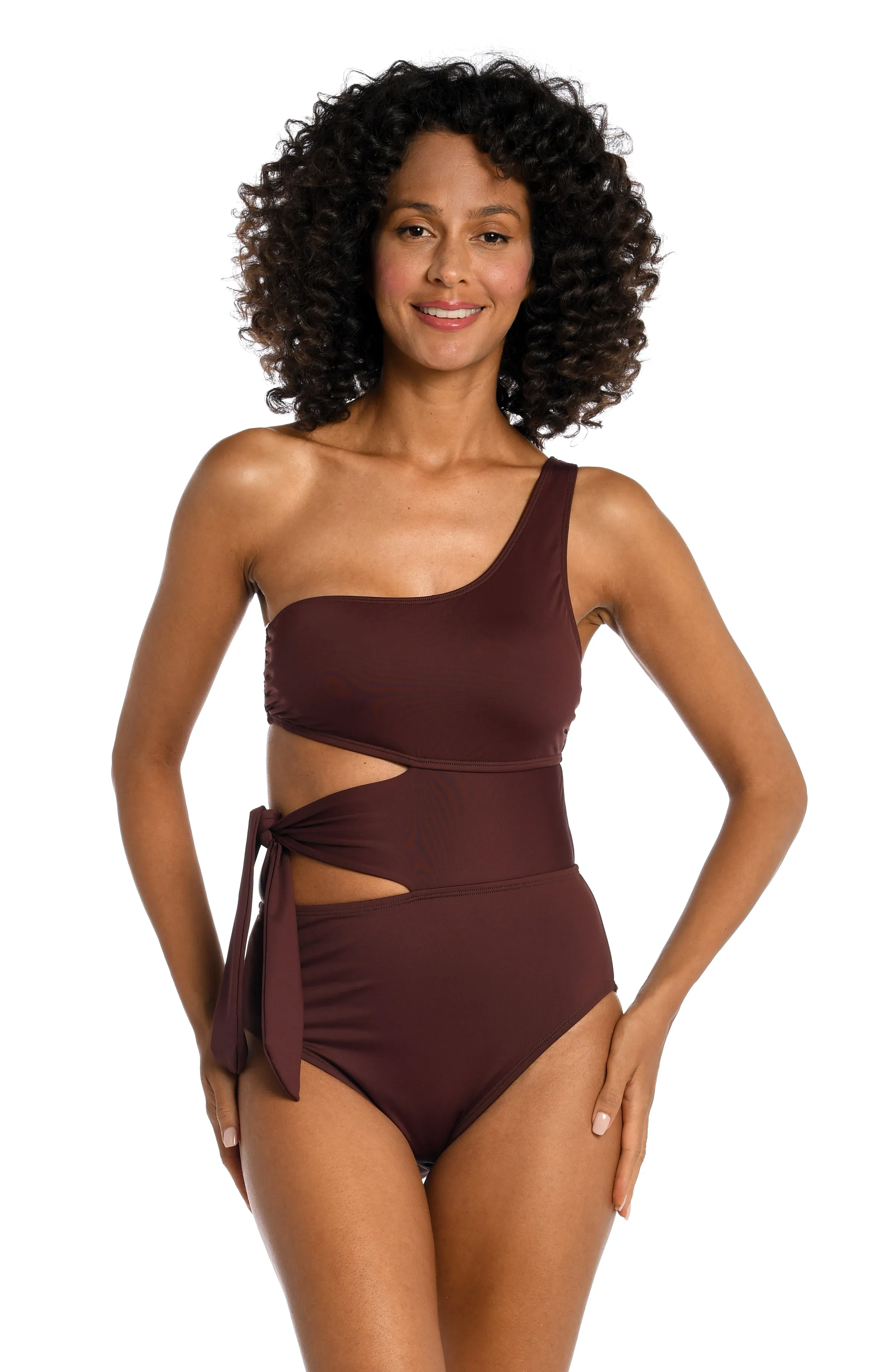 Island Goddess Cutout One Shoulder One Piece - Java