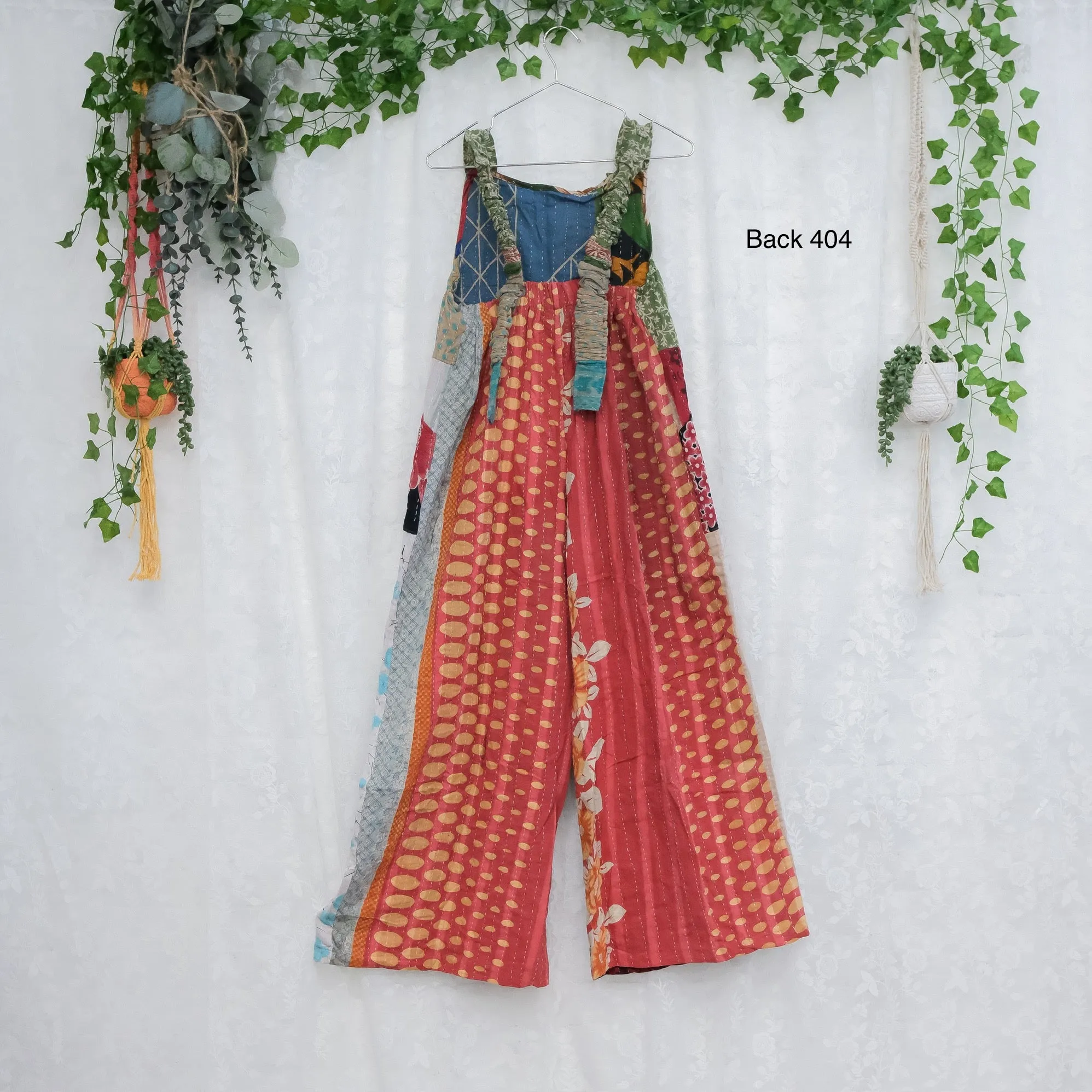 Kantha Boho Wide Leg Jumpsuit with Pockets