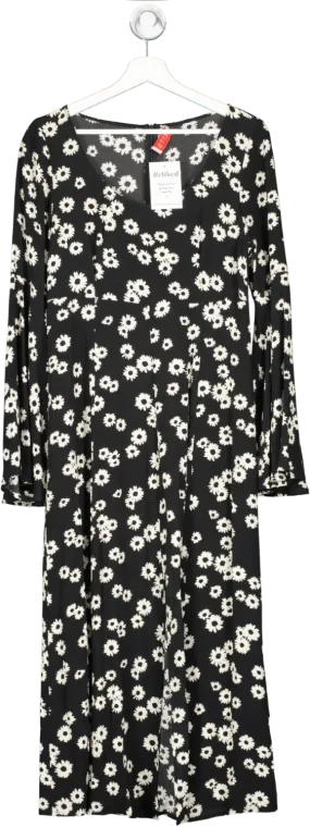 Kitri Black Tiled Floral Maxi Dress UK 10