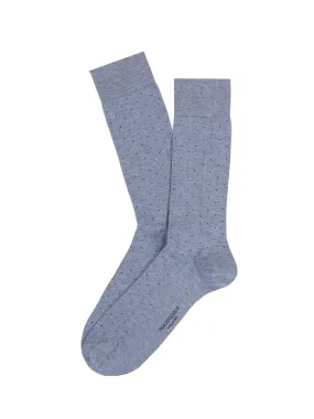 Marcoliani Pima Cotton Light Blue & Grey Lisle Pin Dot Socks