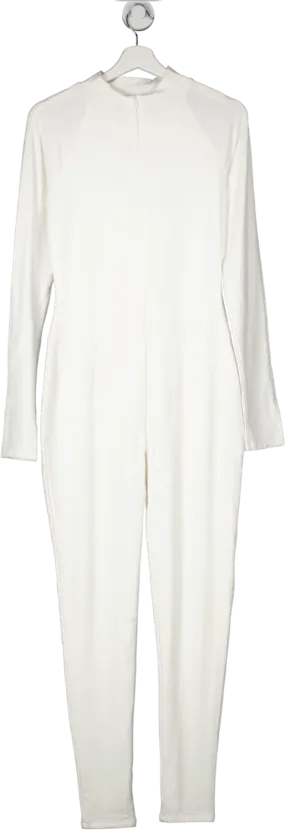 Naked Wardrobe White All Body Jumpsuit UK L