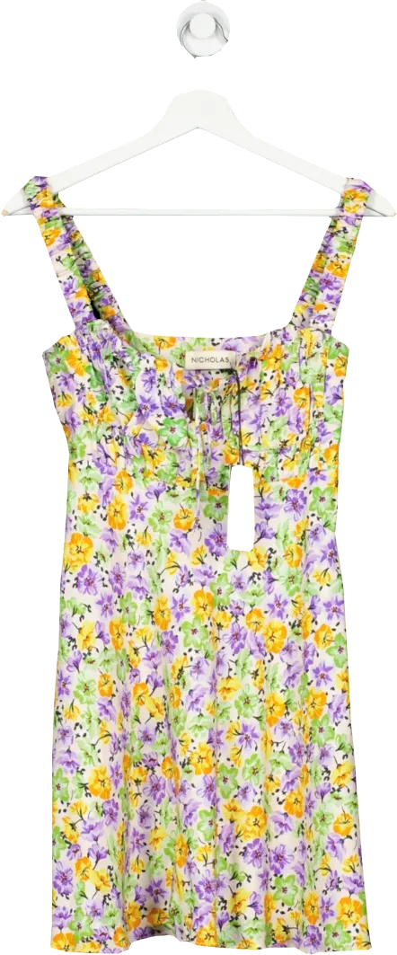 Nicholas Multicoloured The Simie Dress In Whistledown Floral UK 6