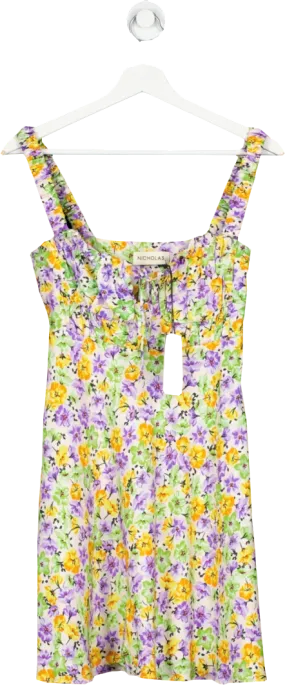 Nicholas Multicoloured The Simie Dress In Whistledown Floral UK 6