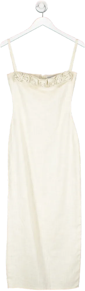 OLIVIA ROSE Cream Sabrina Dress In Ivory UK XS