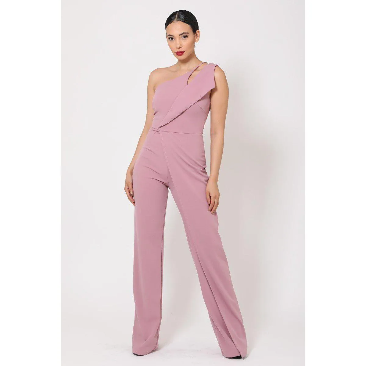 One Shoulder Jumpsuit W/ Small Opening