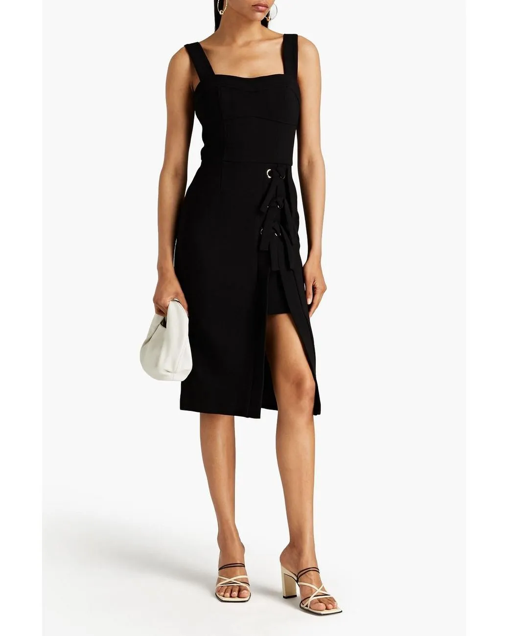 Rebecca Vallance Black Celestina Knotted Crepe Dress BNWT UK 8