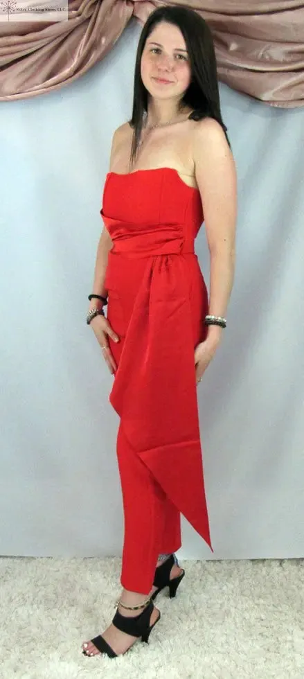 Red strapless Jumpsuit