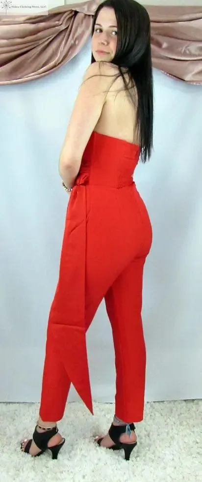 Red strapless Jumpsuit