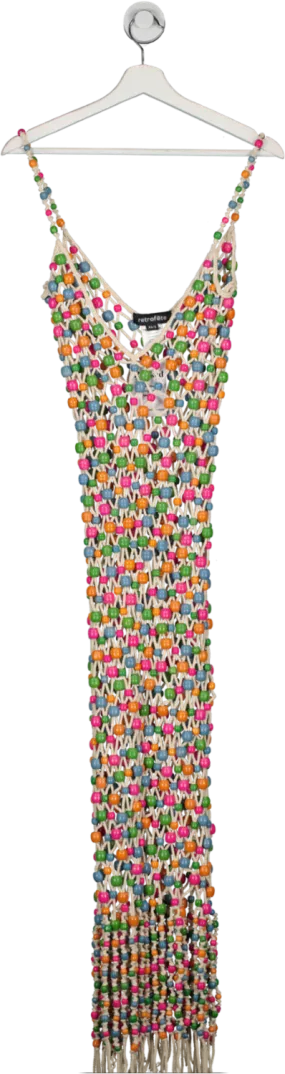 Retrofete Multicoloured Wooden Bead Dress UK XS/S