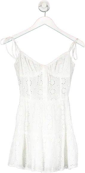 Sabo Skirt White Broderie Mini Dress UK XS