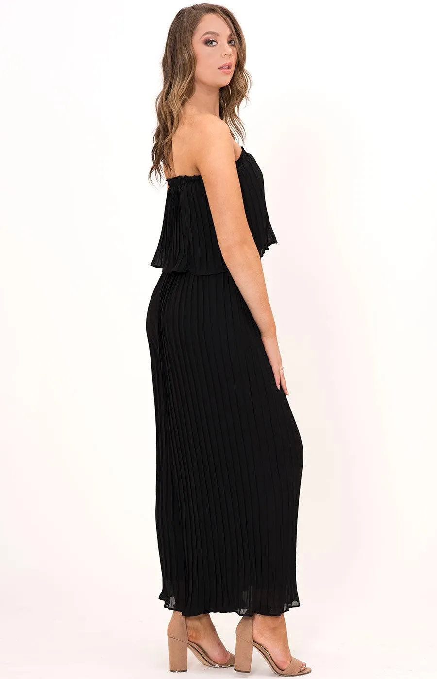 Shona Pleated Jumpsuit Black