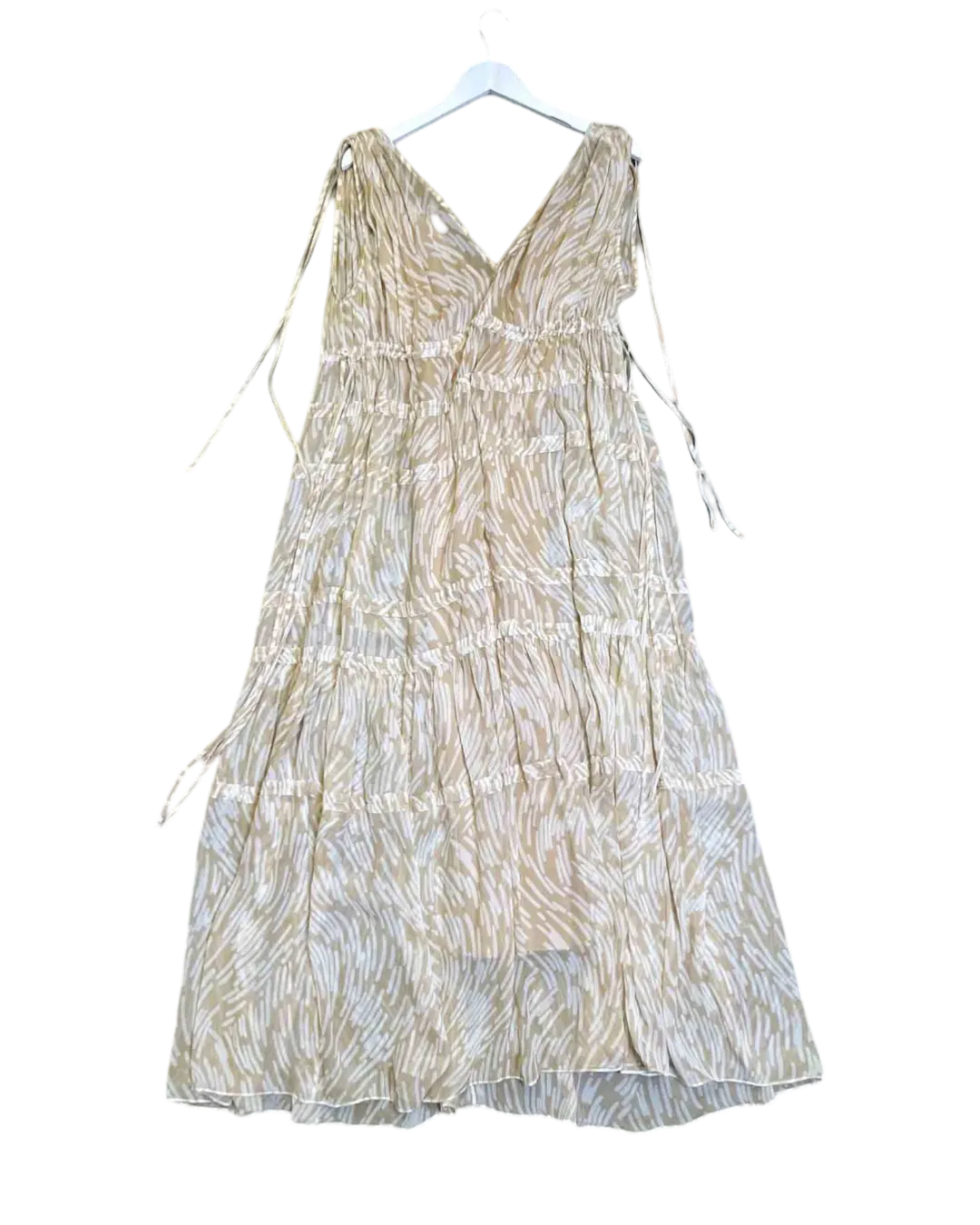 Size 1 (8) - Lee Mathews Zola Tiered Ruched Printed Silk-Georgette Maxi Dress