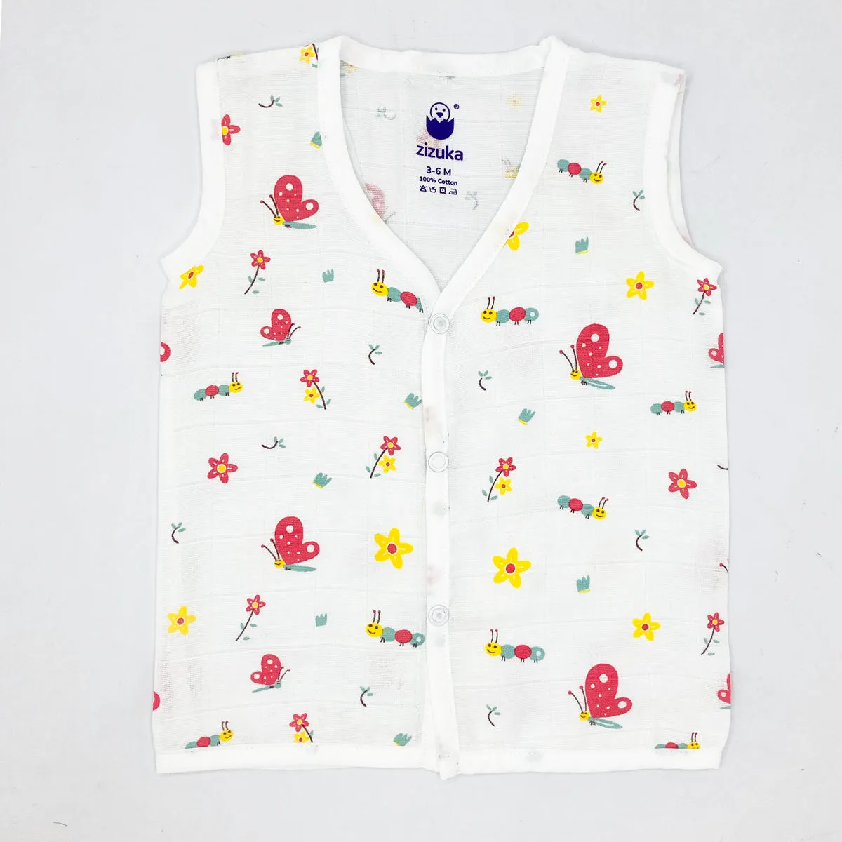 Sleeveless Jabla Co Ord Set / Jabla Shorts - 100% Muslin Cotton -Butterfly