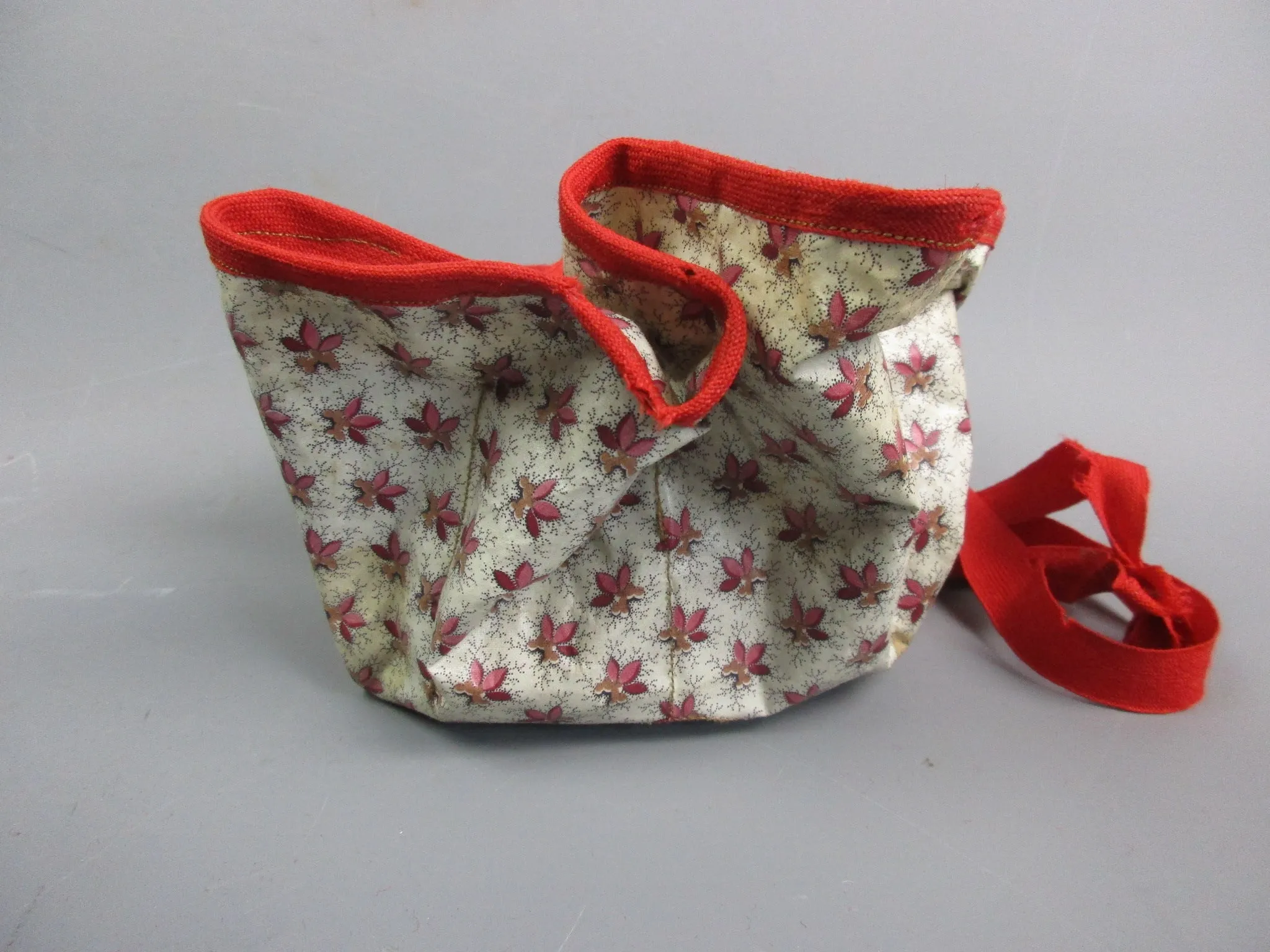 Small French Chintz Tidy Bag Vintage c1950