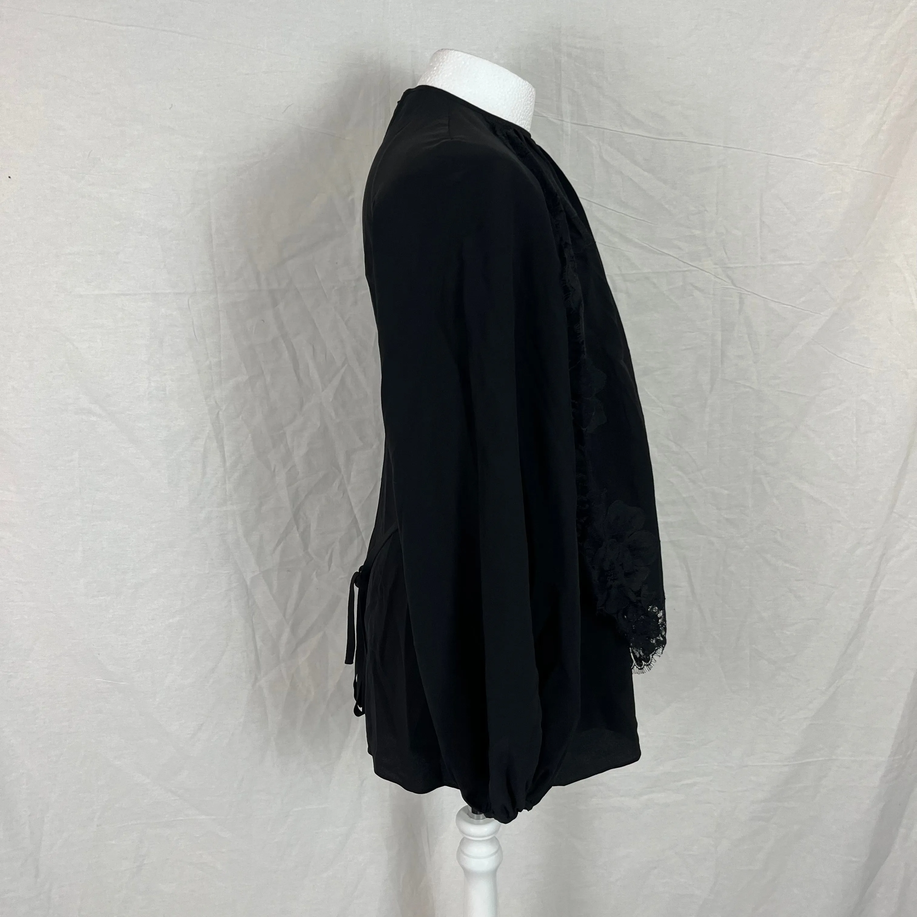 Stella McCartney Black Lace Blouson Top S