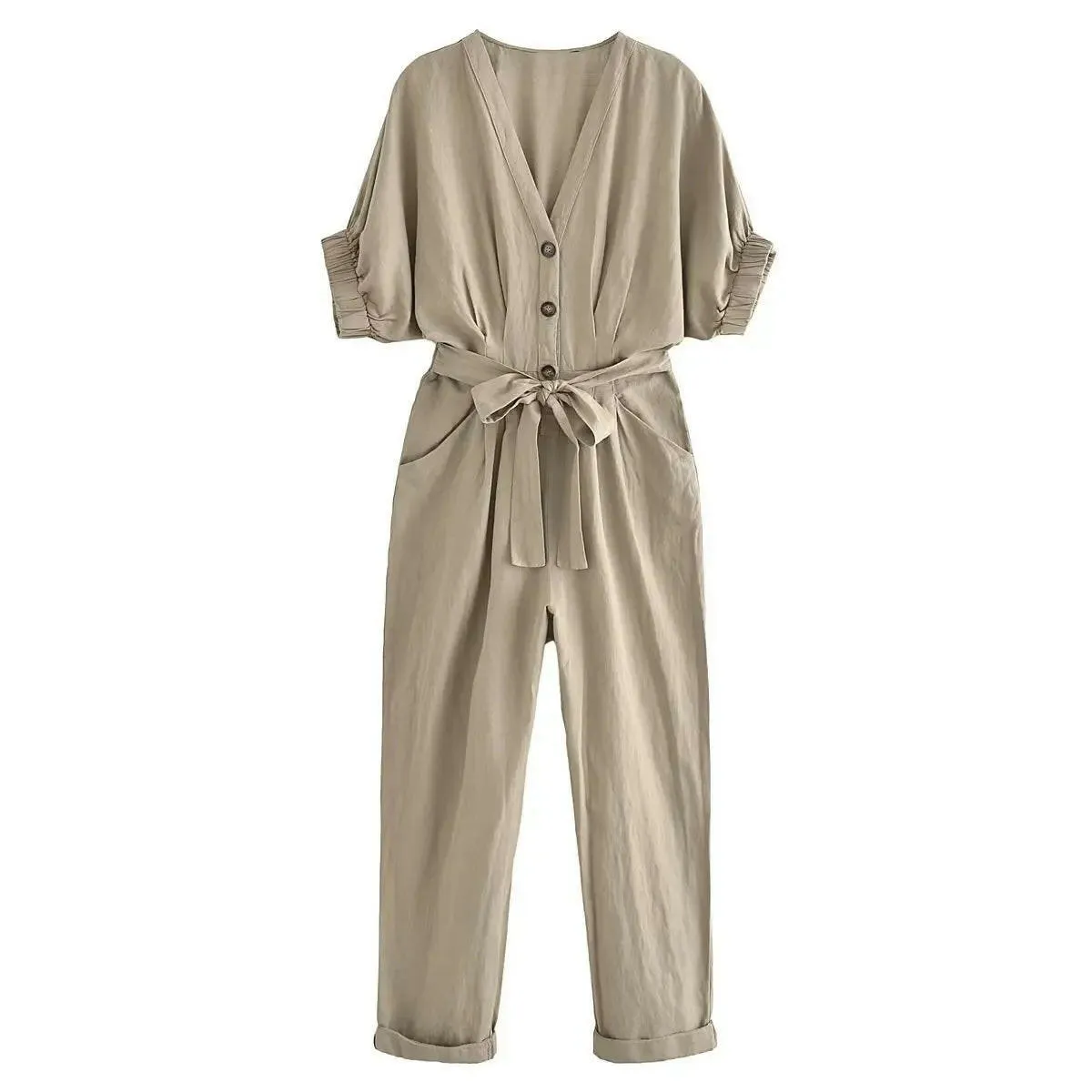 Step into 2023: Elegant Solid Color Slim Long Jumpsuit.