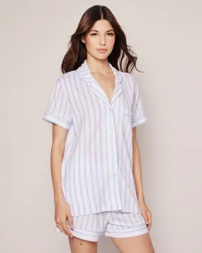 Women's Pima Pajama Short Set | Periwinkle Stripe